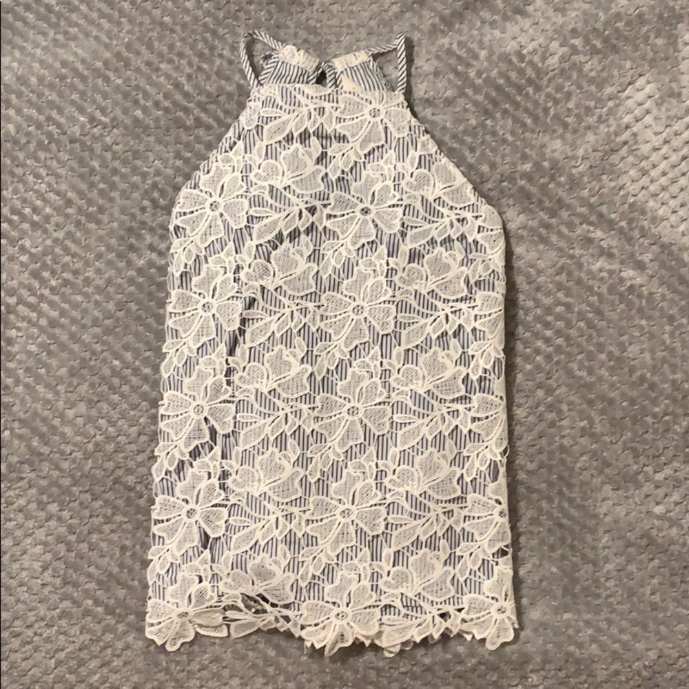 Lace embroidered Halter Top